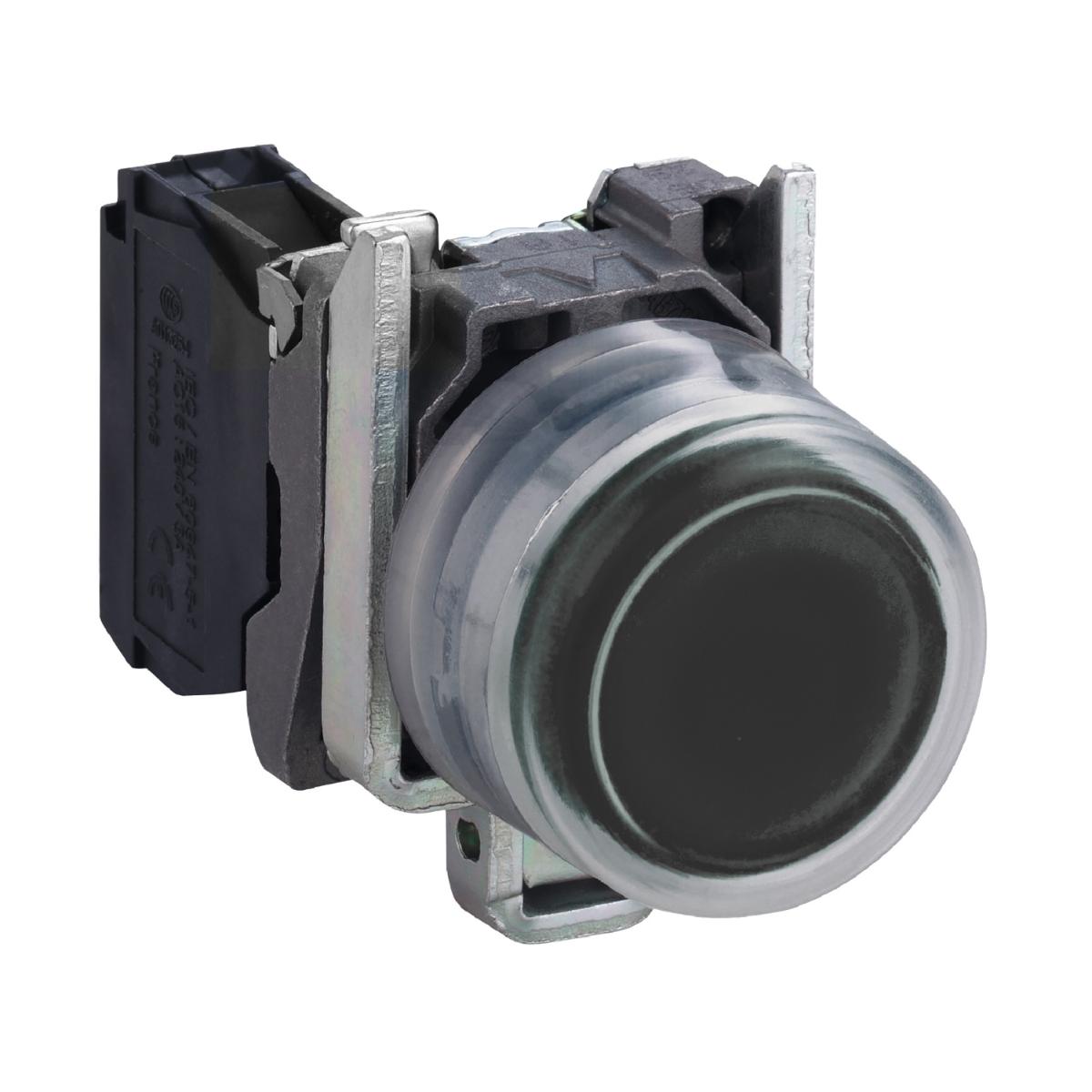 METAL PUSHBUTTON 1 N/O BLACK 22mm