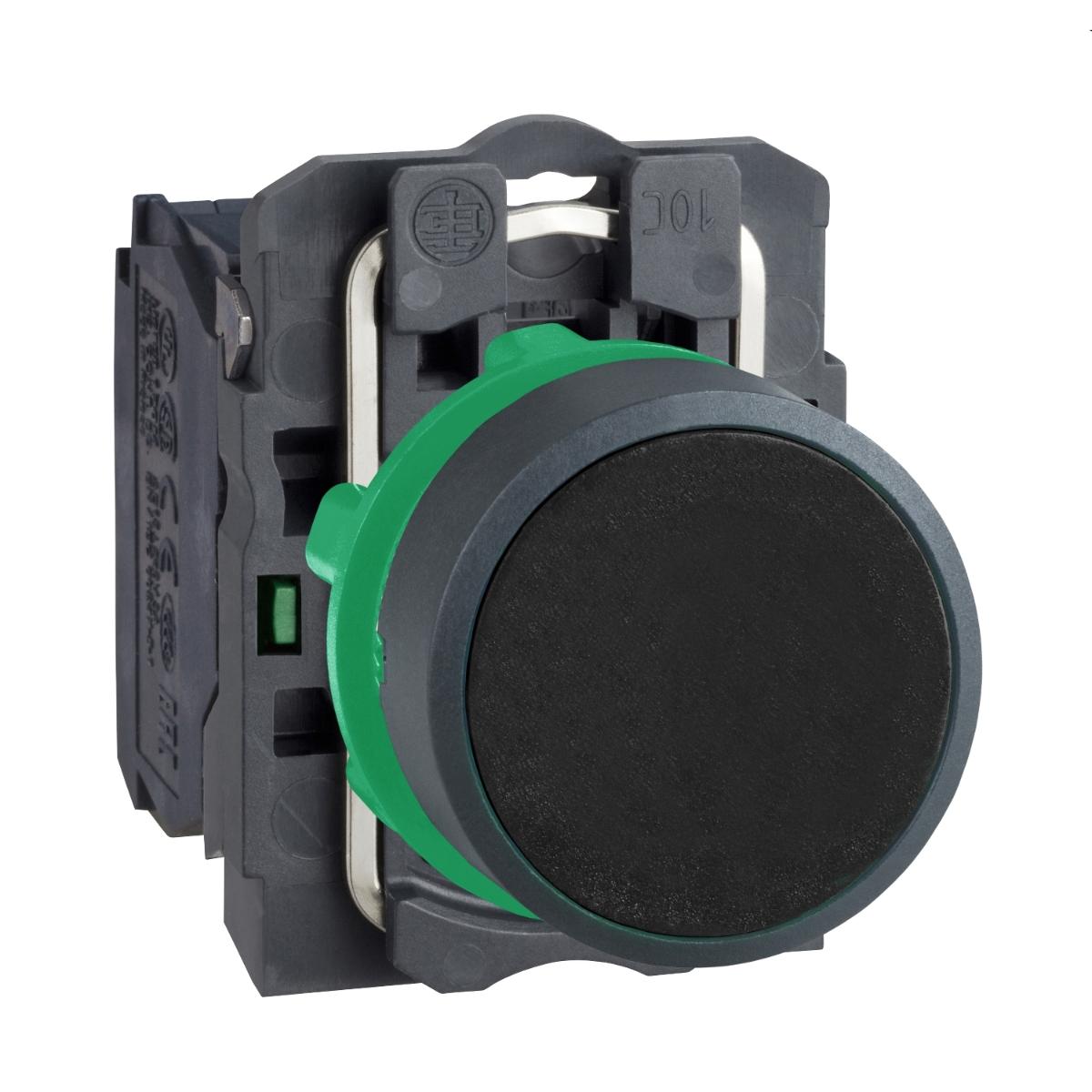PLASTIC PUSHBUTTON 1 N/O BLACK 22mm
