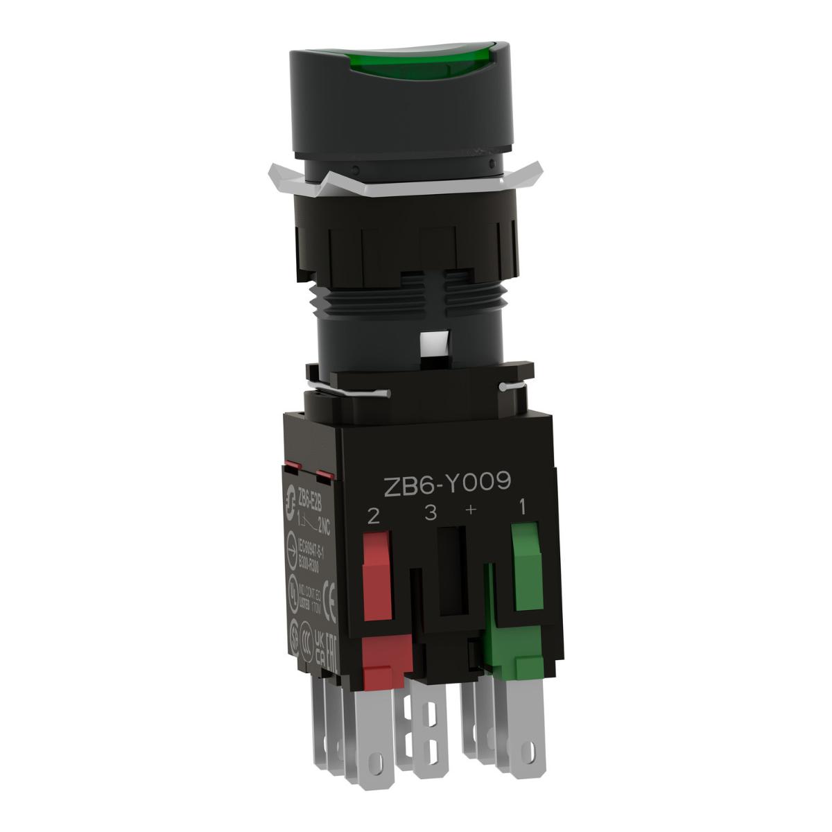 GREEN ILLUMINATED PUSHBUT TO N DIAM 16 F