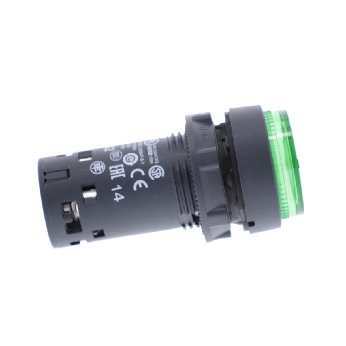 ILLUM P/BUTTON SW GRN 1 N/O 22mm 240VAC