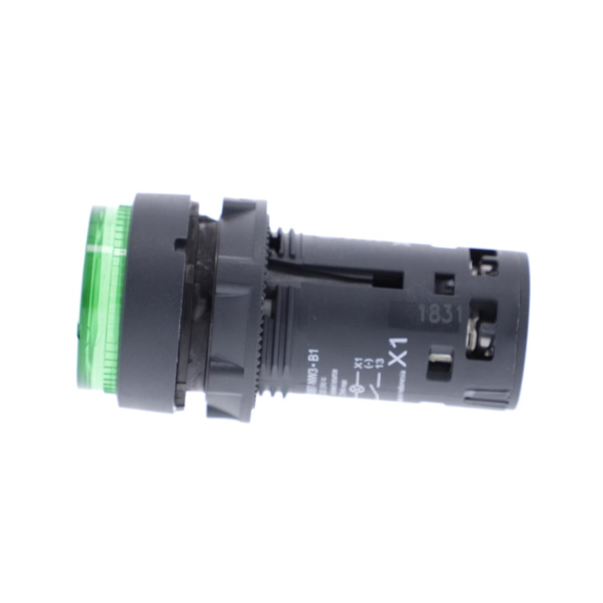 ILLUM P/BUTTON SW GRN 1 N/O 22mm 240VAC