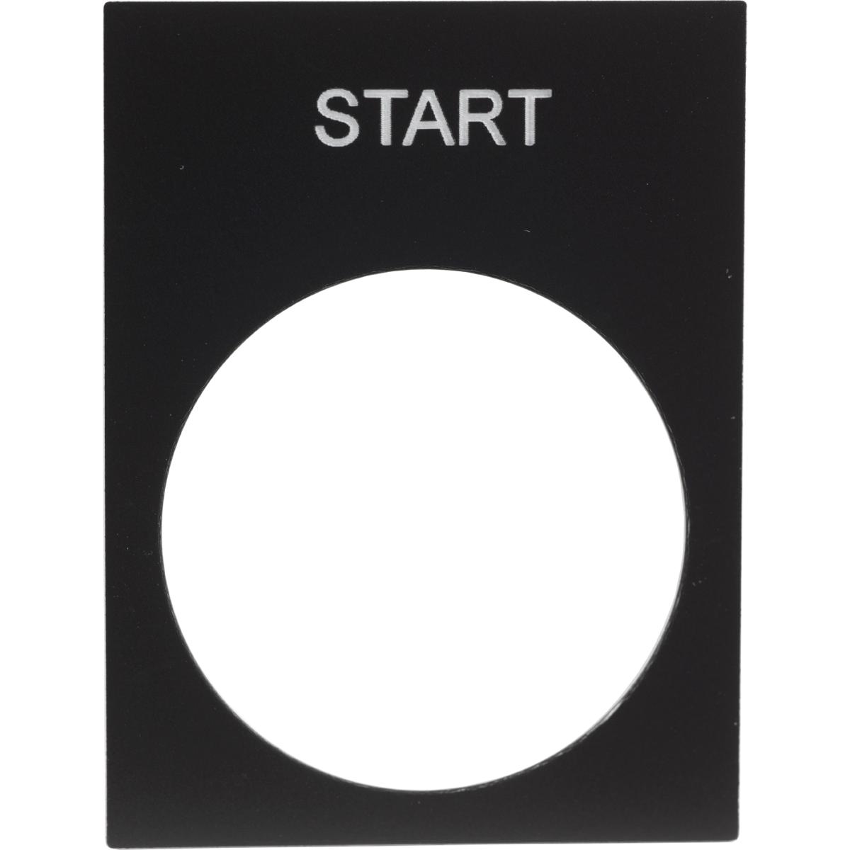 LEGEND PLATE START BLACK 30X40 FOR 22mm