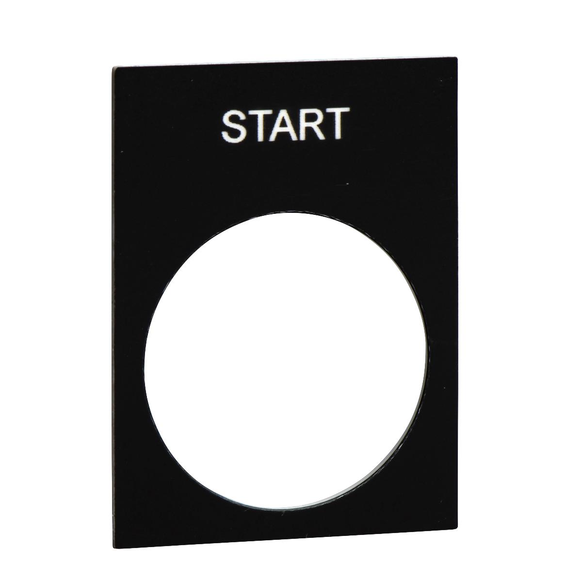 LEGEND PLATE START BLACK 30X40 FOR 22mm