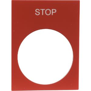 LEGEND PLATE STOP RED 30X40 FOR 22mm