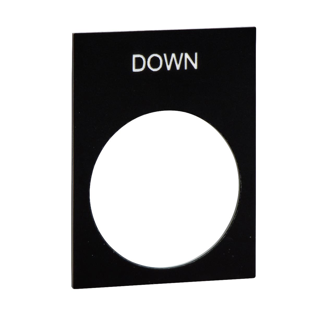 LEGEND PLATE DOWN BLACK 30X40 FOR 22mm