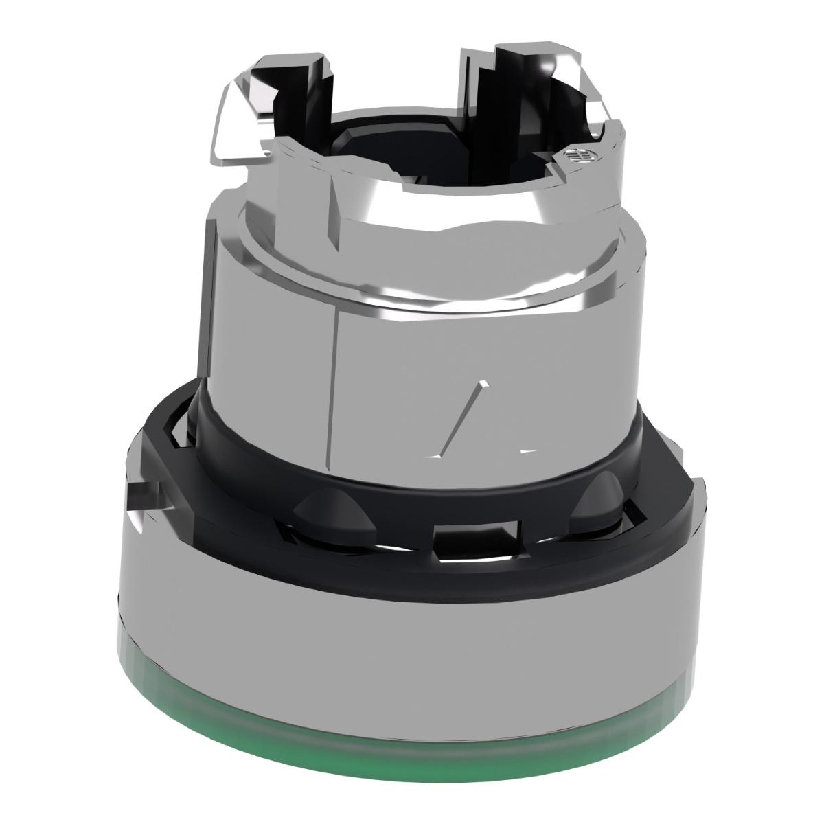 ILLUM P/BUTTON OPER FSH S/R GRN 22mm MTL