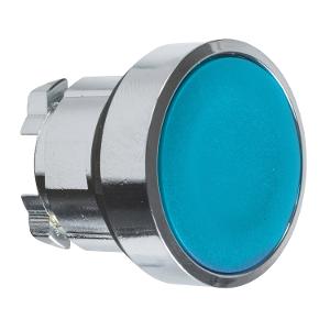 P/BUTTON OPER FLUSH S/R BLU 22mm METAL