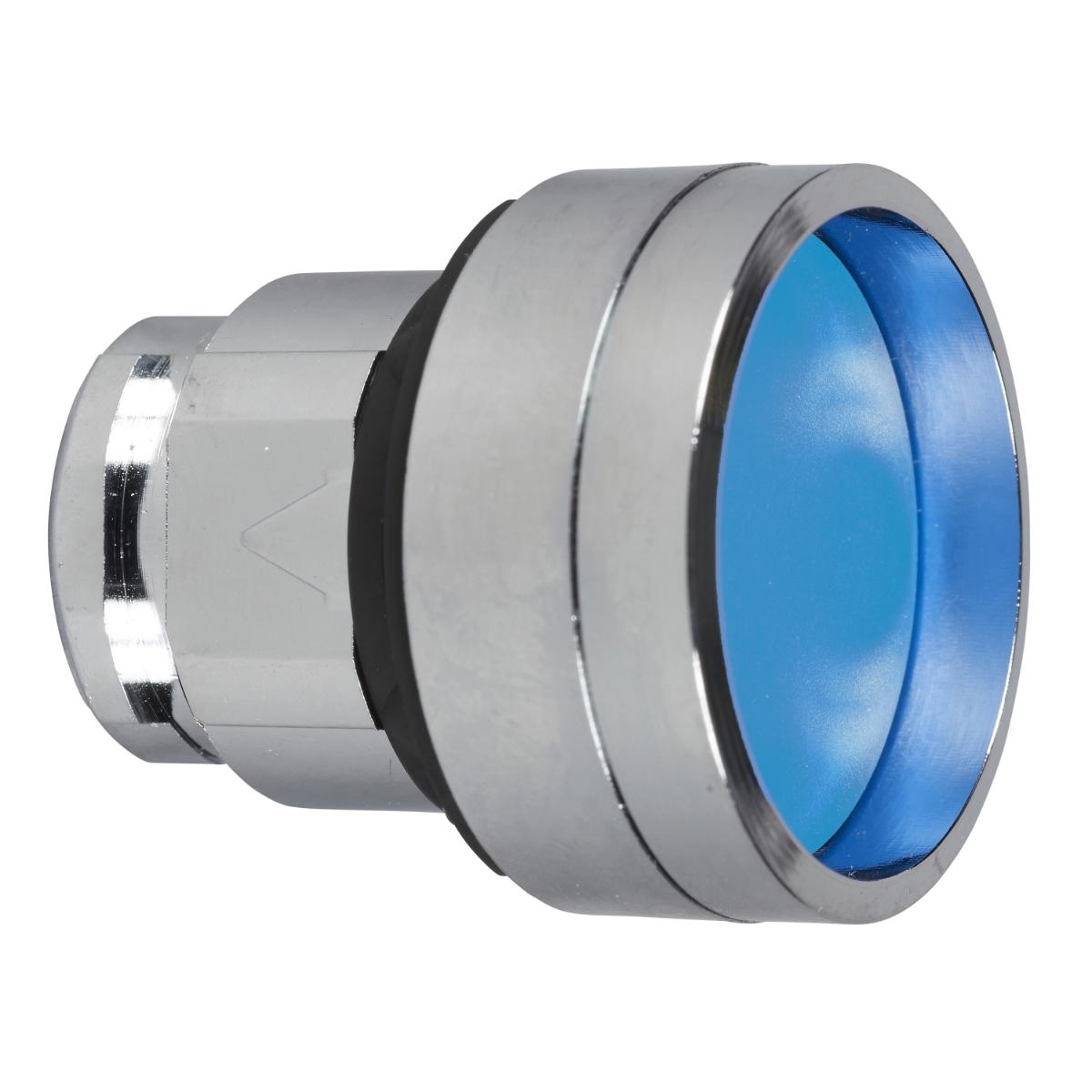 P/BUTTON OPER RECESS S/R BLUE 22mm MTL