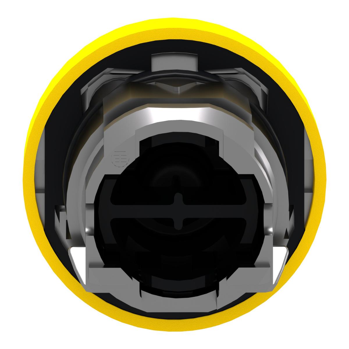 BOOTED P/BUTTON OPER S/R YLW 22mm MTL