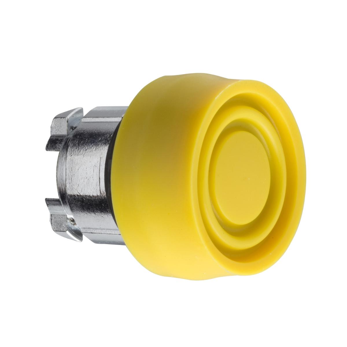 BOOTED P/BUTTON OPER S/R YLW 22mm MTL