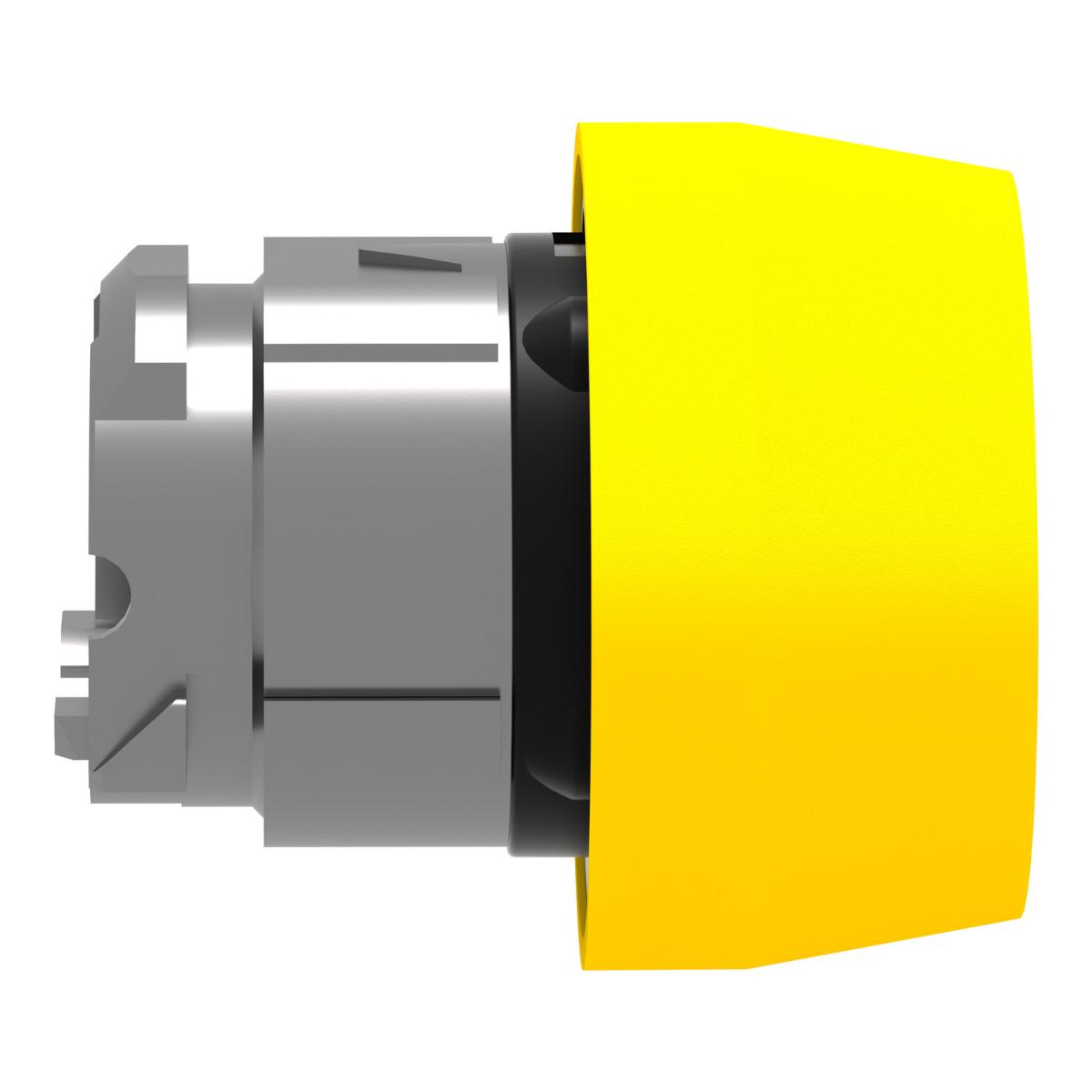 BOOTED P/BUTTON OPER S/R YLW 22mm MTL