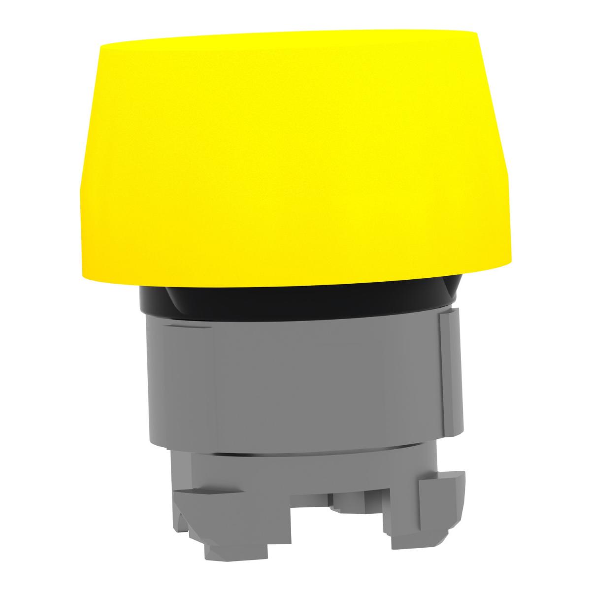 BOOTED P/BUTTON OPER S/R YLW 22mm MTL