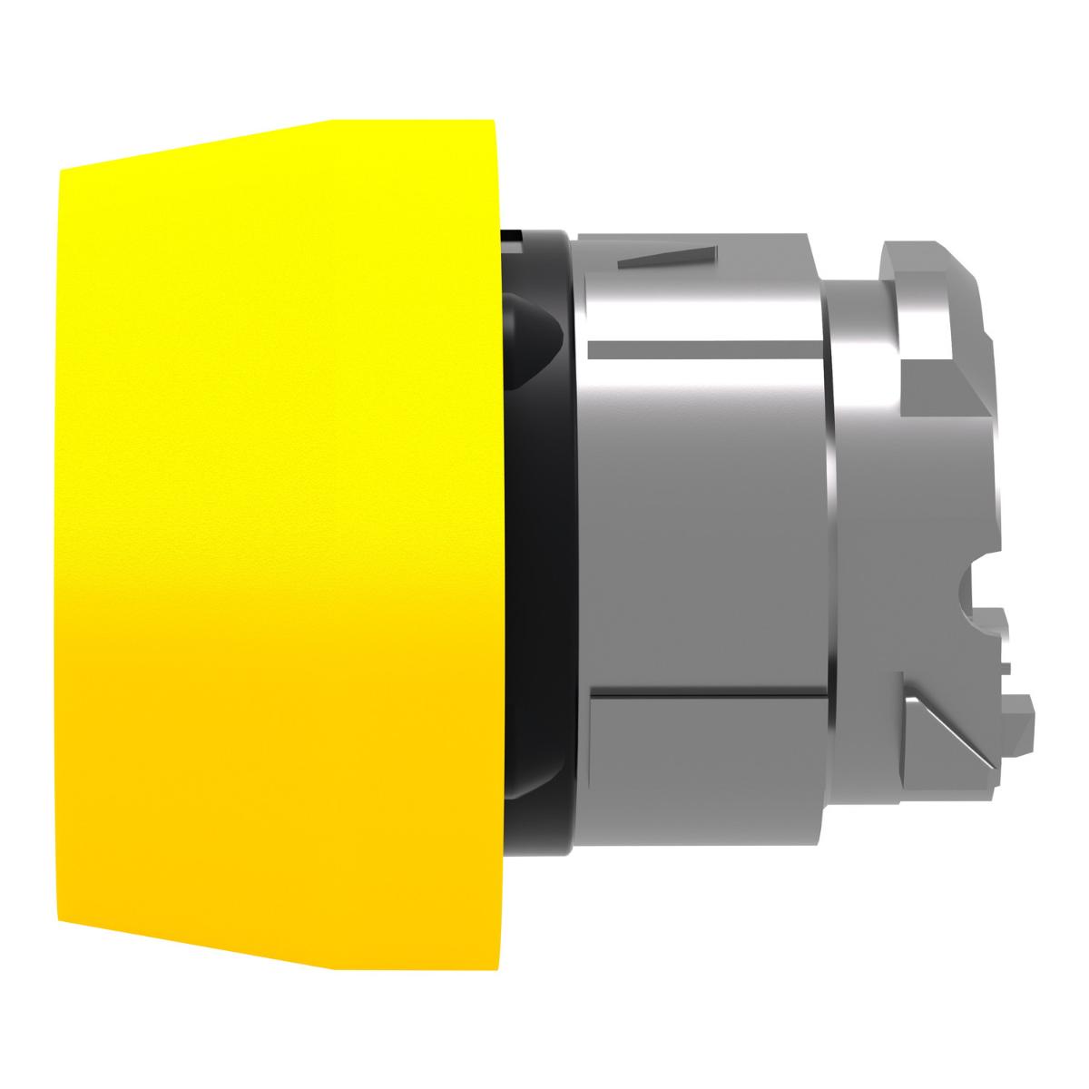 BOOTED P/BUTTON OPER S/R YLW 22mm MTL