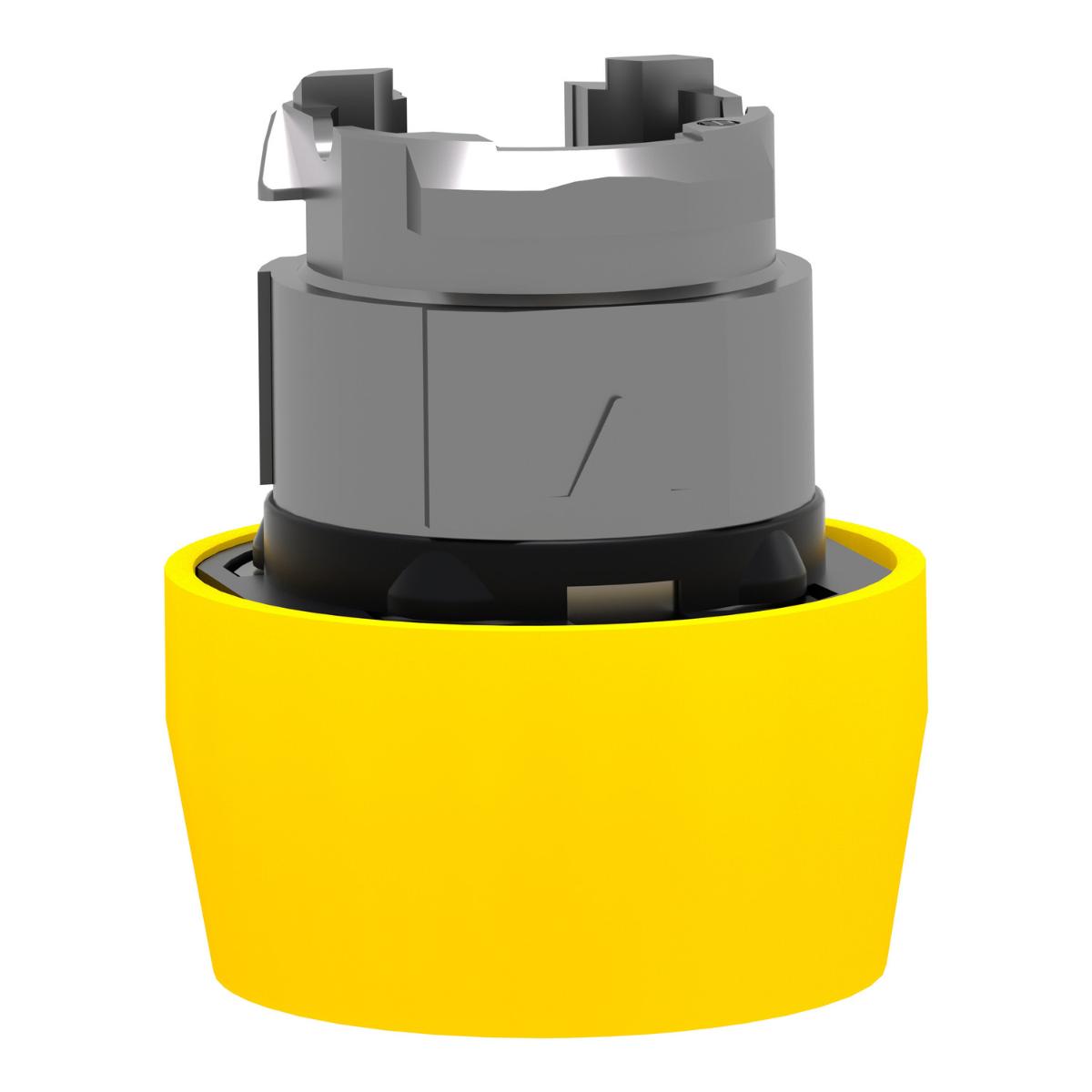 BOOTED P/BUTTON OPER S/R YLW 22mm MTL