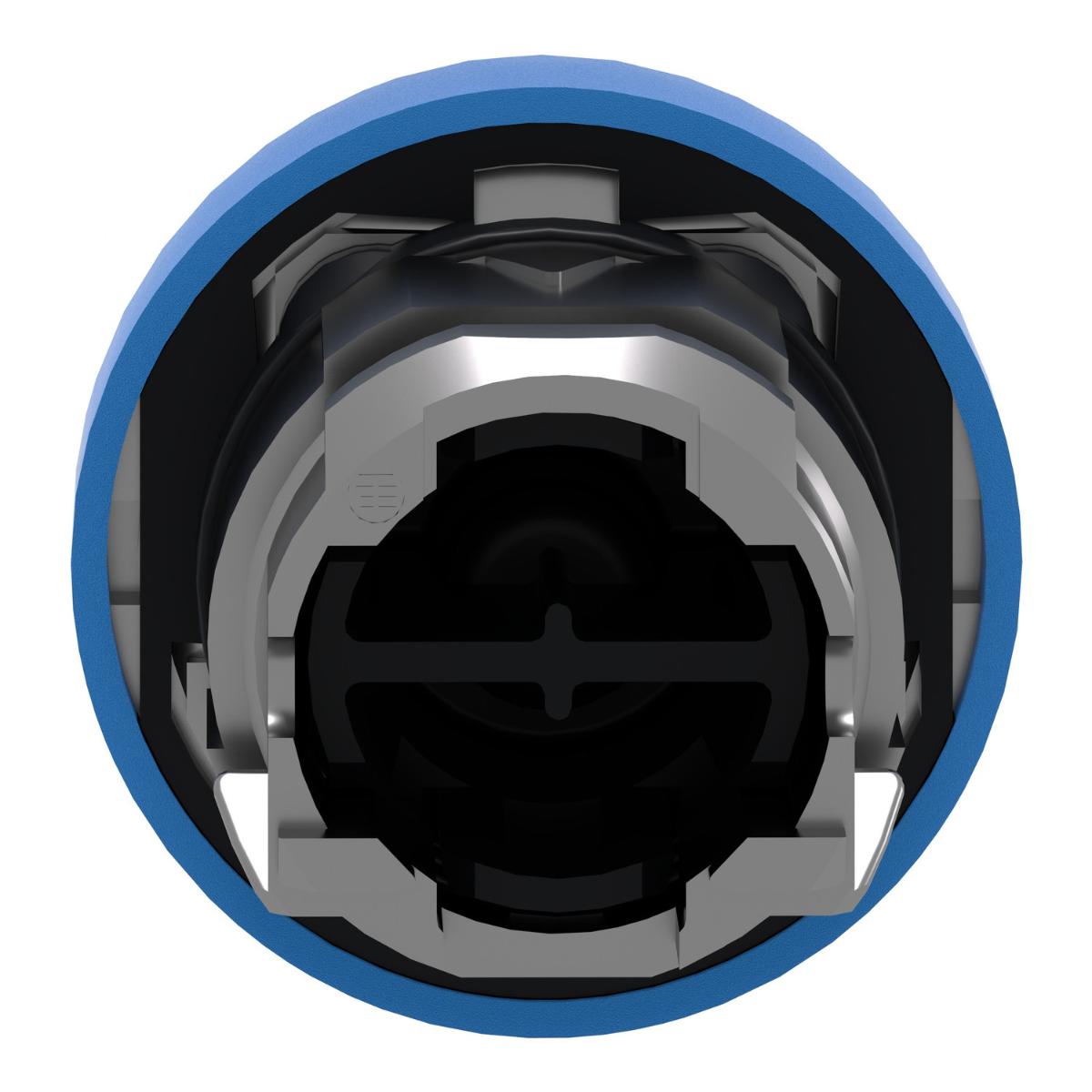 BOOTED P/BUTTON OPER S/R BLUE 22mm MTL