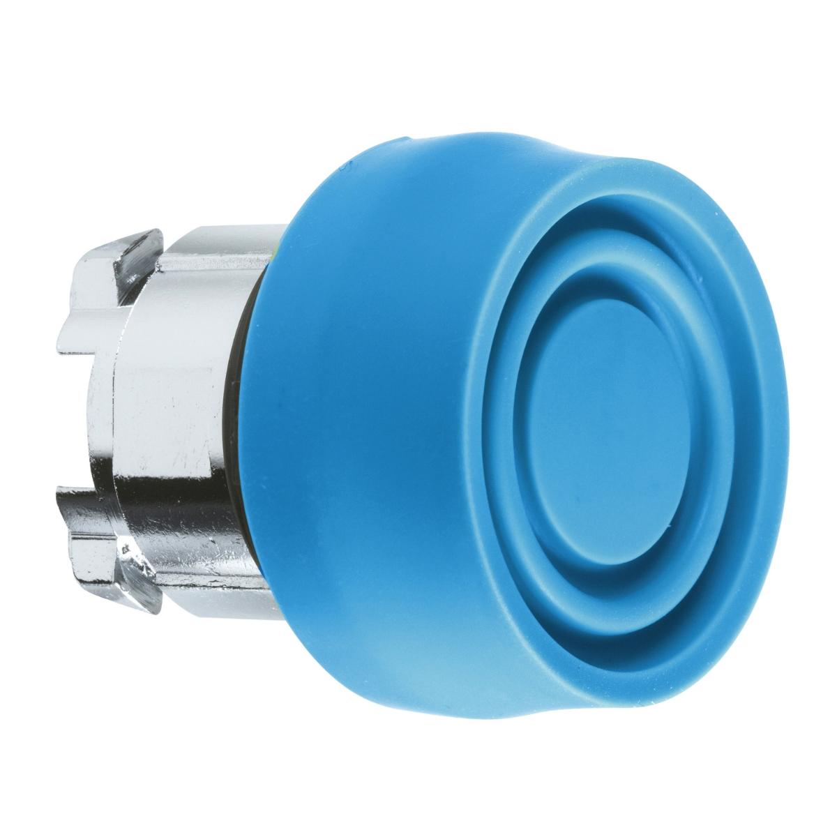 BOOTED P/BUTTON OPER S/R BLUE 22mm MTL