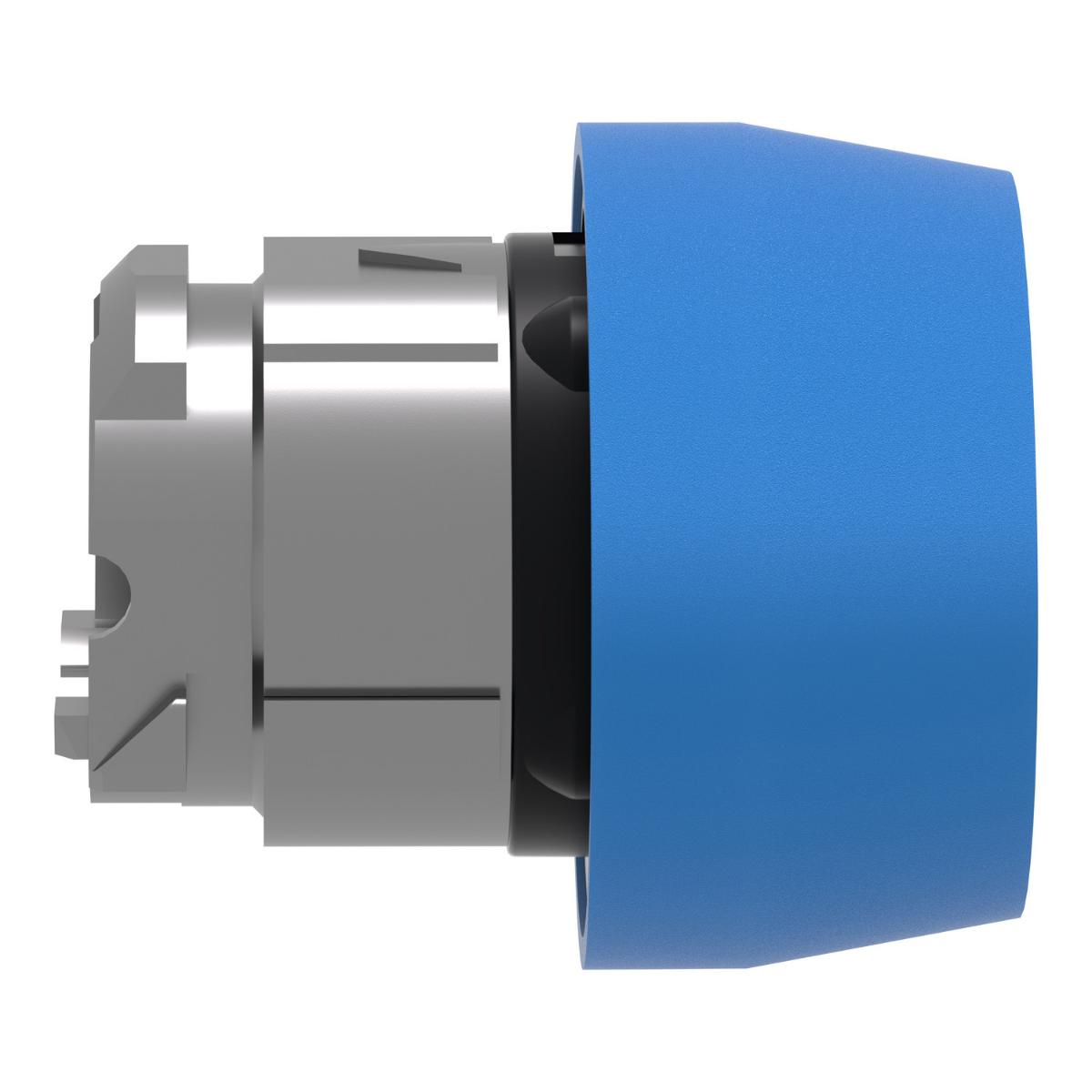 BOOTED P/BUTTON OPER S/R BLUE 22mm MTL