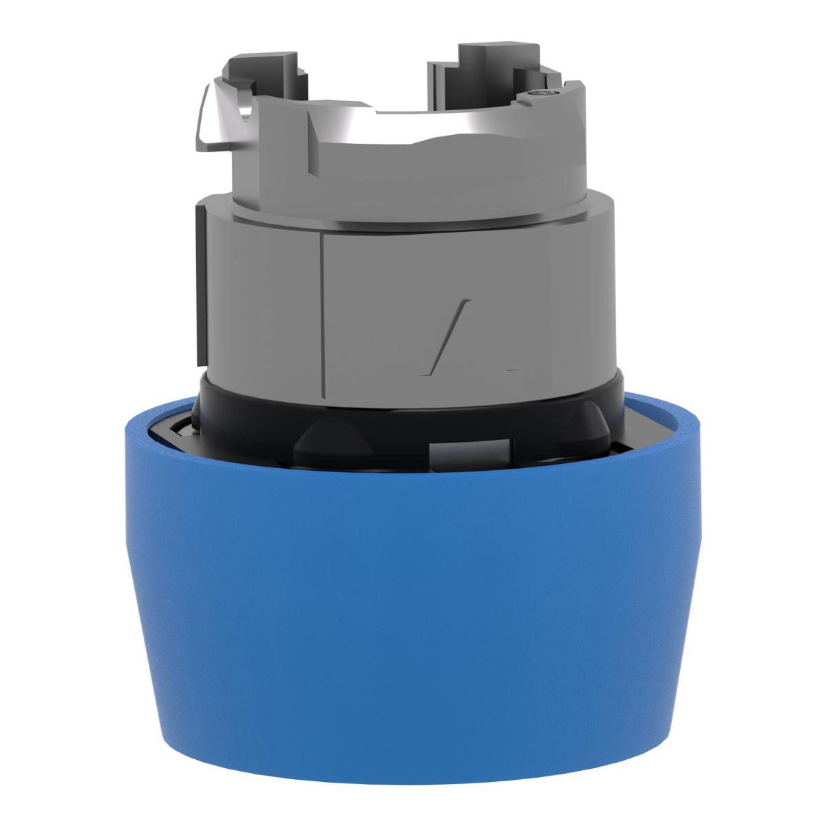 BOOTED P/BUTTON OPER S/R BLUE 22mm MTL