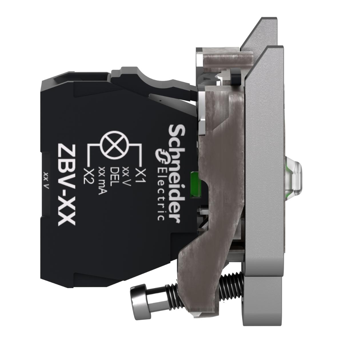 LED MODULE + CONT BLOCK 24/120VAC/DC WHT