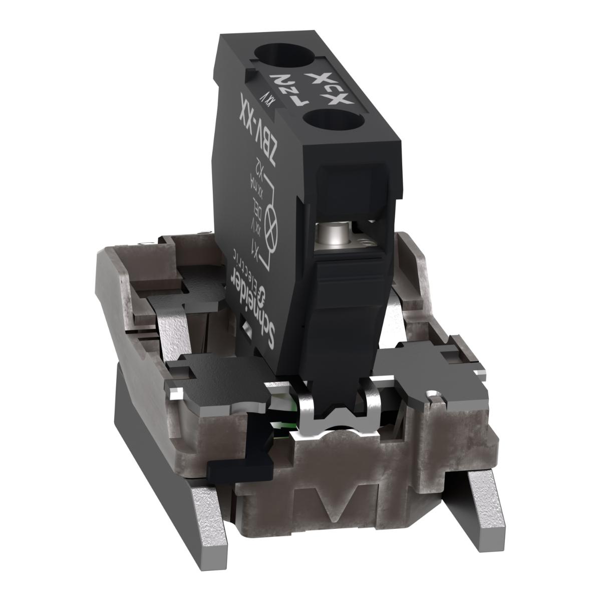 LED MODULE + CONT BLOCK 24/120VAC/DC WHT