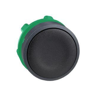 PUSHBUTTON OPER FLUSH S/R BLACK 22mm