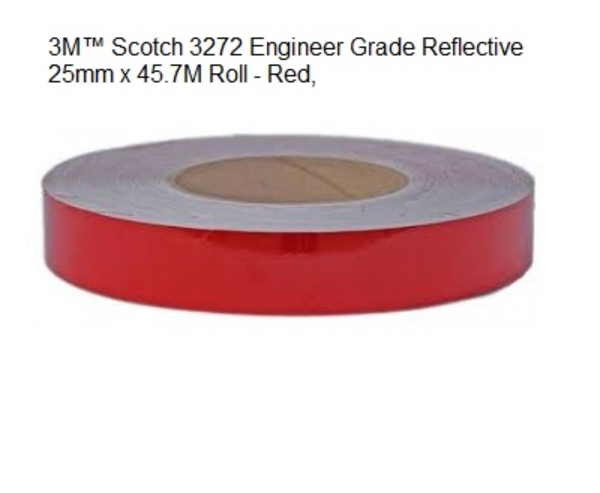 RED SELF ADHESIVE 25MM X 45.7MM