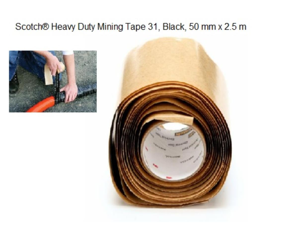 HEAVY DUTY MINING TAPE 50mm X 2.5M BLK