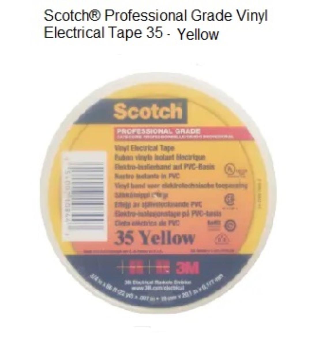 VINYL INSULATION TAPE YELLOW 19mm X 20M