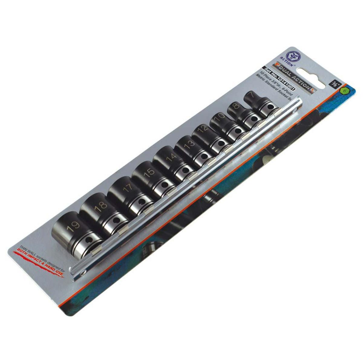 STANDARD SOCKET SET DUAL ACTION 10 PCE