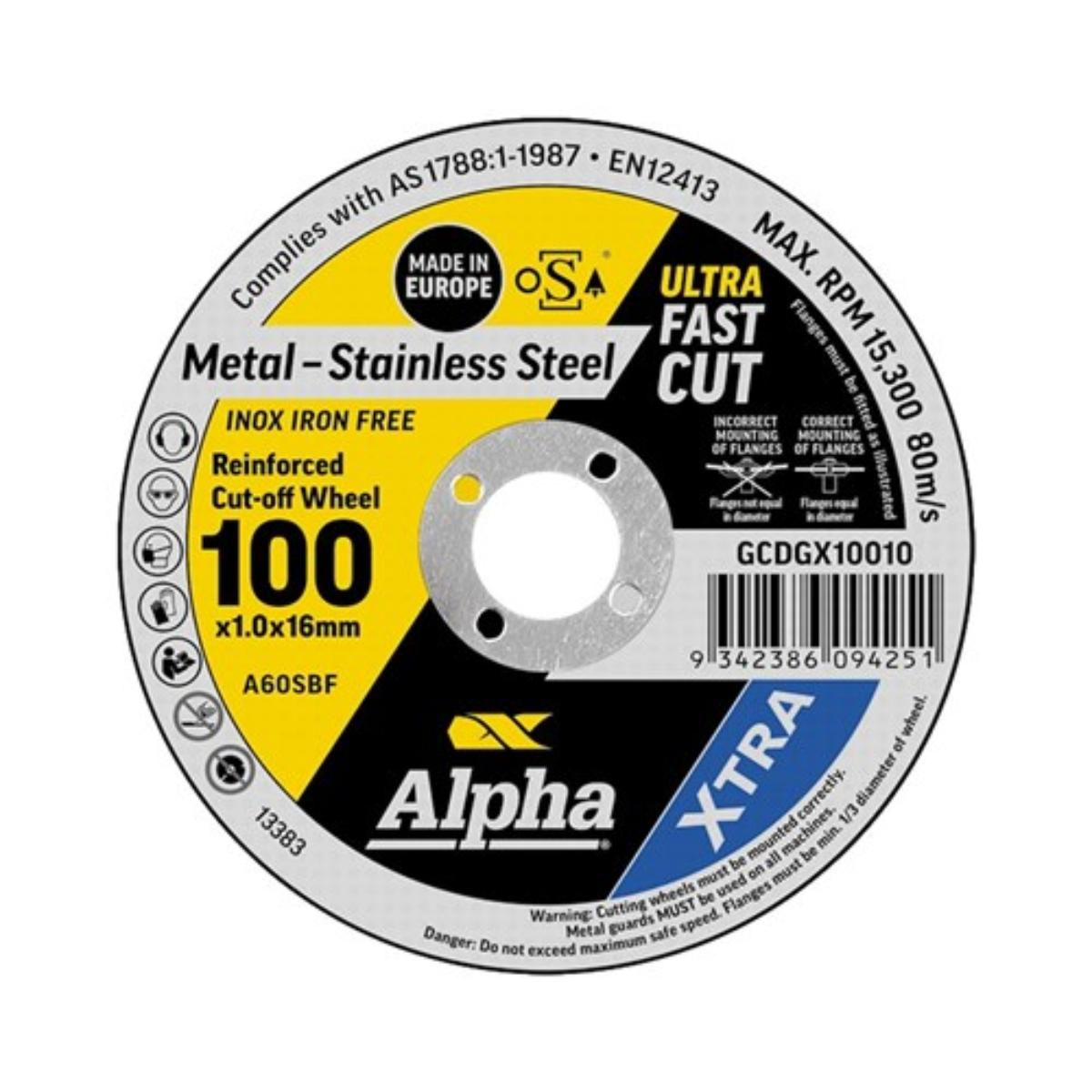 S/S CUTTING DISC 100mm X 1.0mm