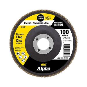 S/S FLAP DISC SILVER INOX 100mm X ZK60 S/S FLAP DISC SILVER INOX 100mm X ZK60