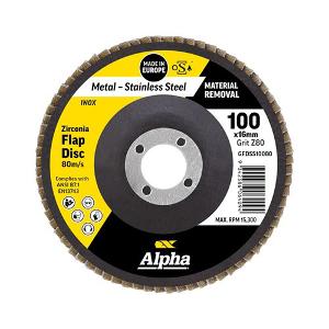 S/S FLAP DISC SILVER INOX 100mm X ZK80 S/S FLAP DISC SILVER INOX 100mm X ZK80