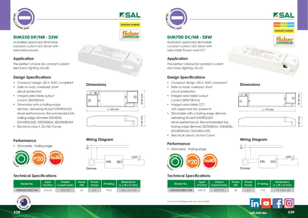 LED DRIVER DIMM 240V 28W 700VA IP20