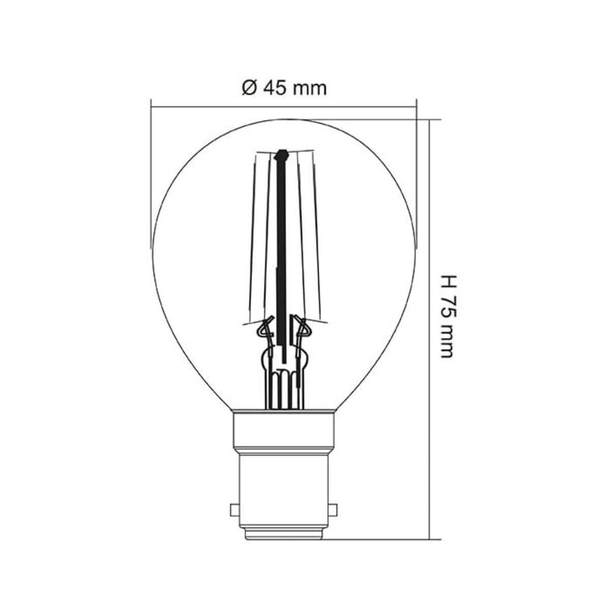 LED FANCY RND LAMP 4W SBC B15 2700K DIM