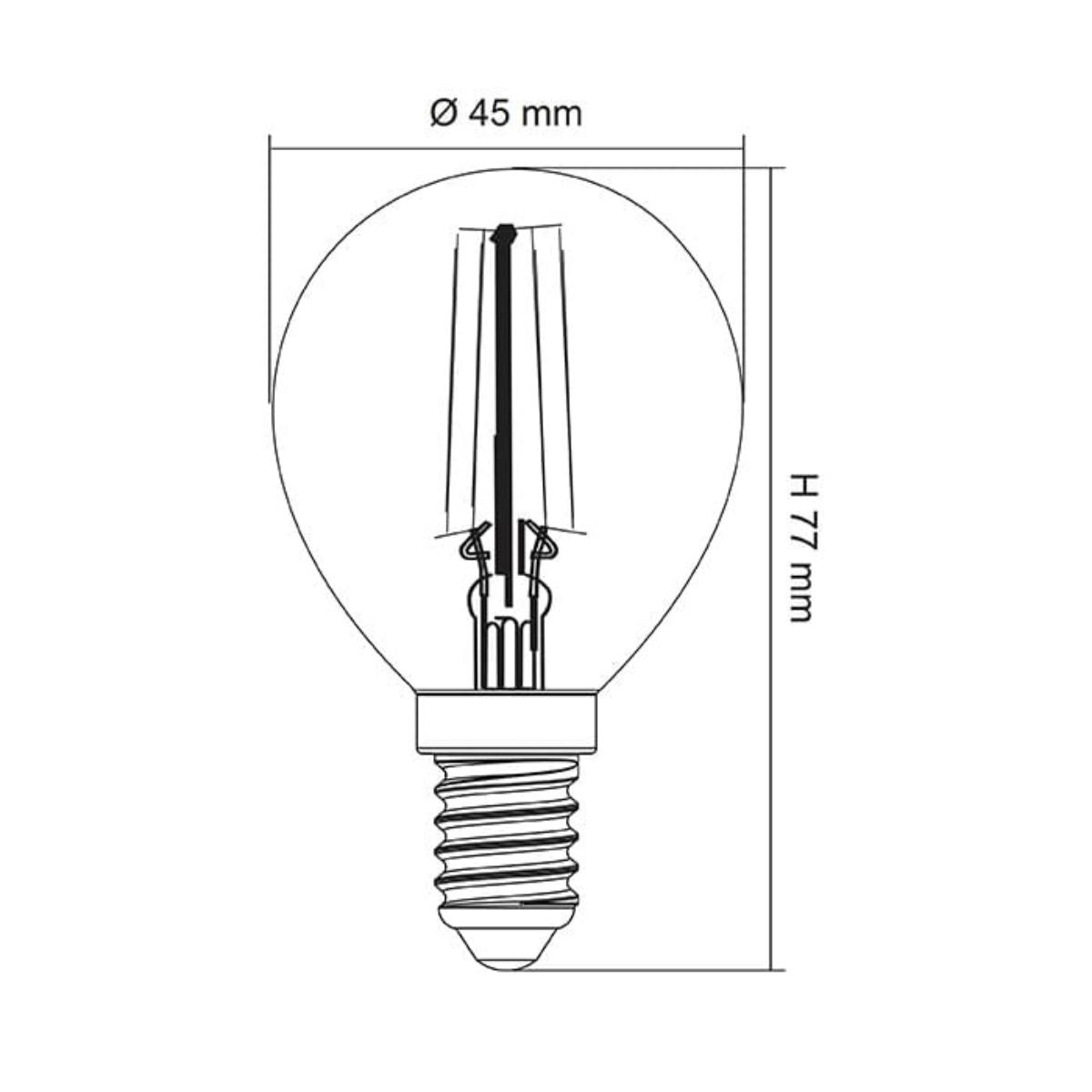 LED FANCY RND LAMP 4W SES E14 2700K DIM