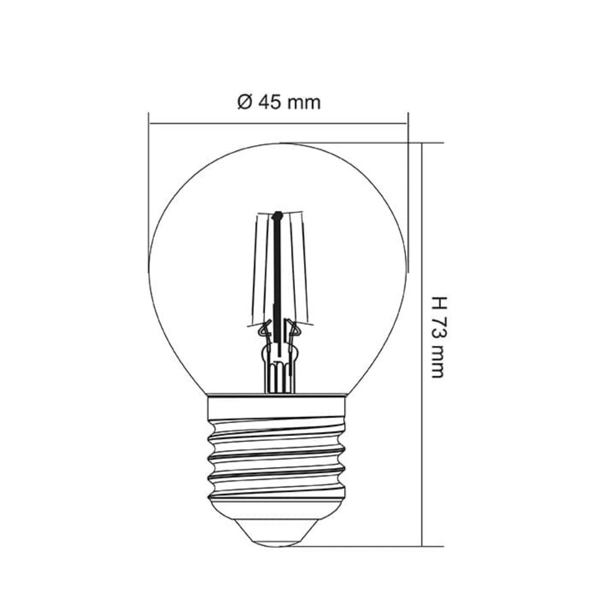 LED FANCY RND LAMP 4W ES E27 5000K DIM