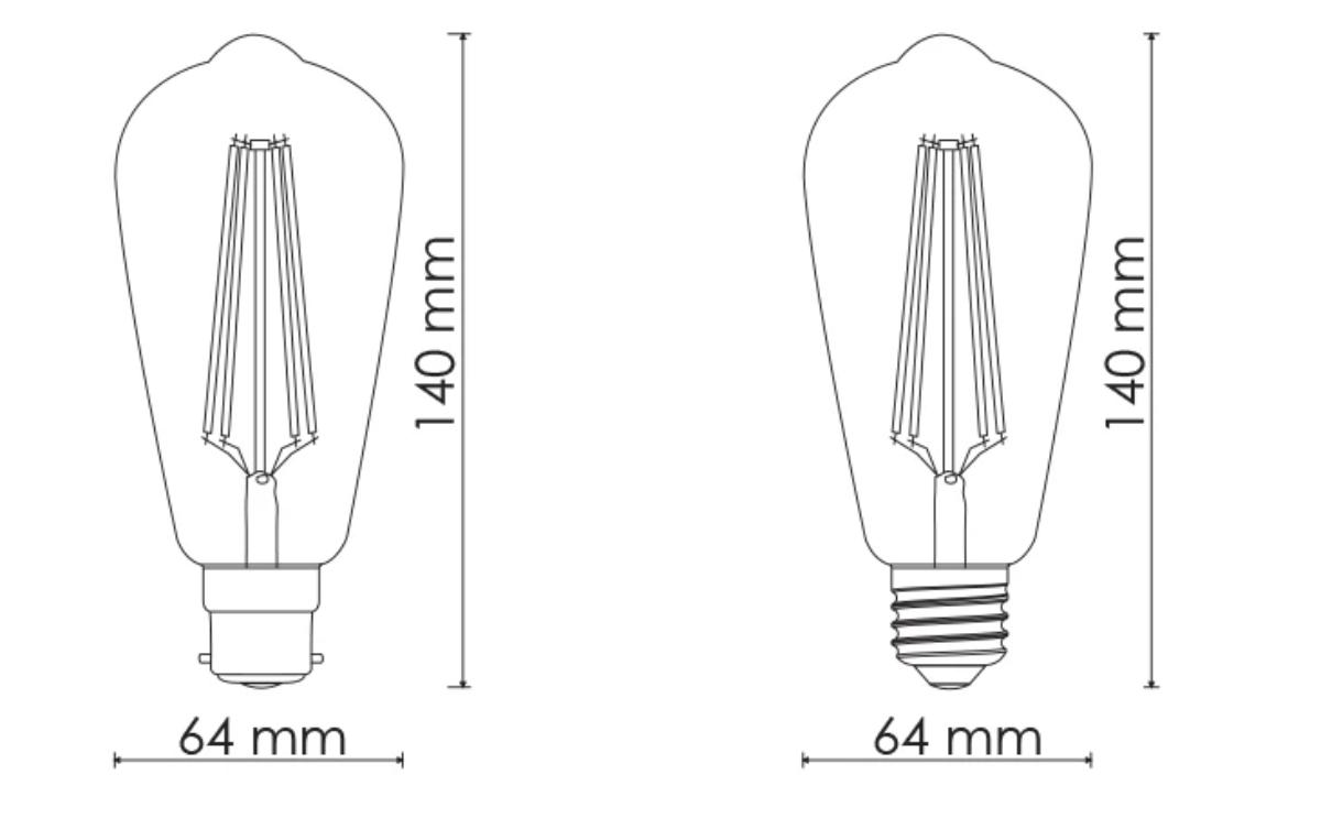 LED VINTAGE DECORATIVE ST64 8W ES 3000K