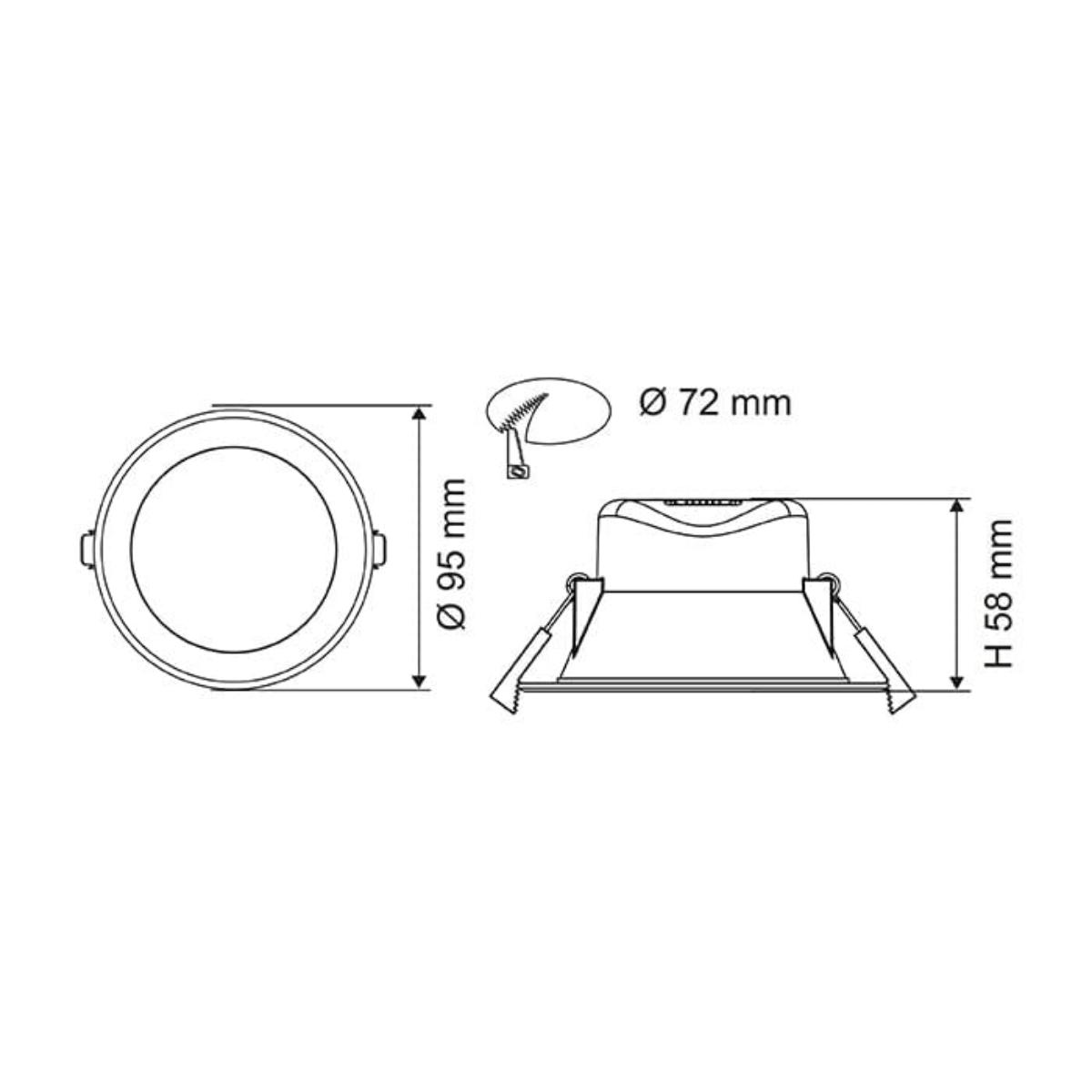 LED D/LIGHT WAVE 7W CCT 72MM C/O WHITE