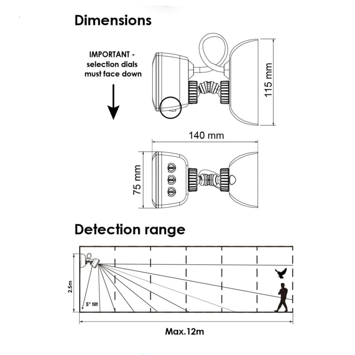 PIXIE PIR SENSOR OUTDOOR WALL MOUNT IP66