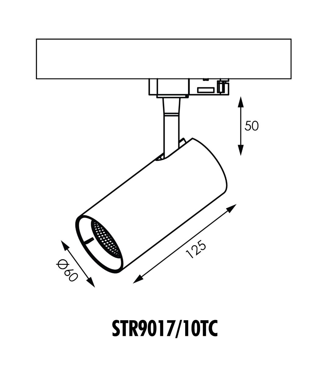 1CCT LED TRACK LIGHT UNITREK 10W CCT BLK