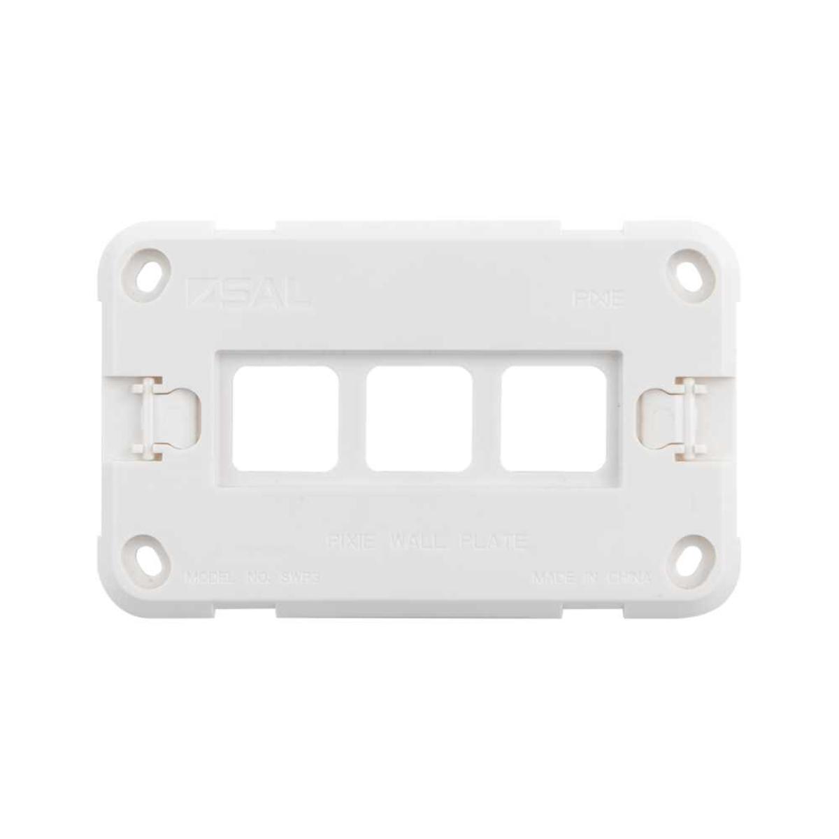 PIXIE WALL PLATE 3G GRID ASSY ONLY WHITE