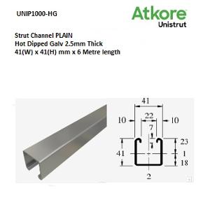 STRUT PLAIN 41 X 41MM HDG 6M STRUT PLAIN 41 X 41MM HDG 6M