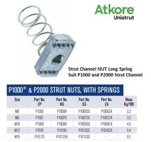 SPRING NUT W/SPRING M6 ZINC