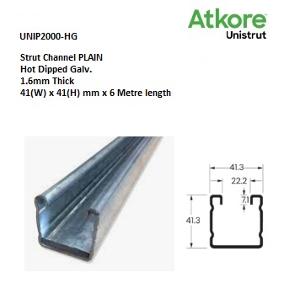 STRUT PLAIN 41X41MM L/DUTY HDG 6M STRUT PLAIN 41X41MM L/DUTY HDG 6M