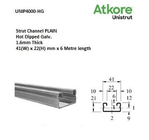 STRUT PLAIN 41X22MM L/DUTY HDG 6M STRUT PLAIN 41X22MM L/DUTY HDG 6M