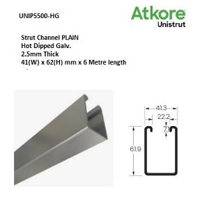 STRUT PLAIN 41 X 62MM HDG 6M STRUT PLAIN 41 X 62MM HDG 6M