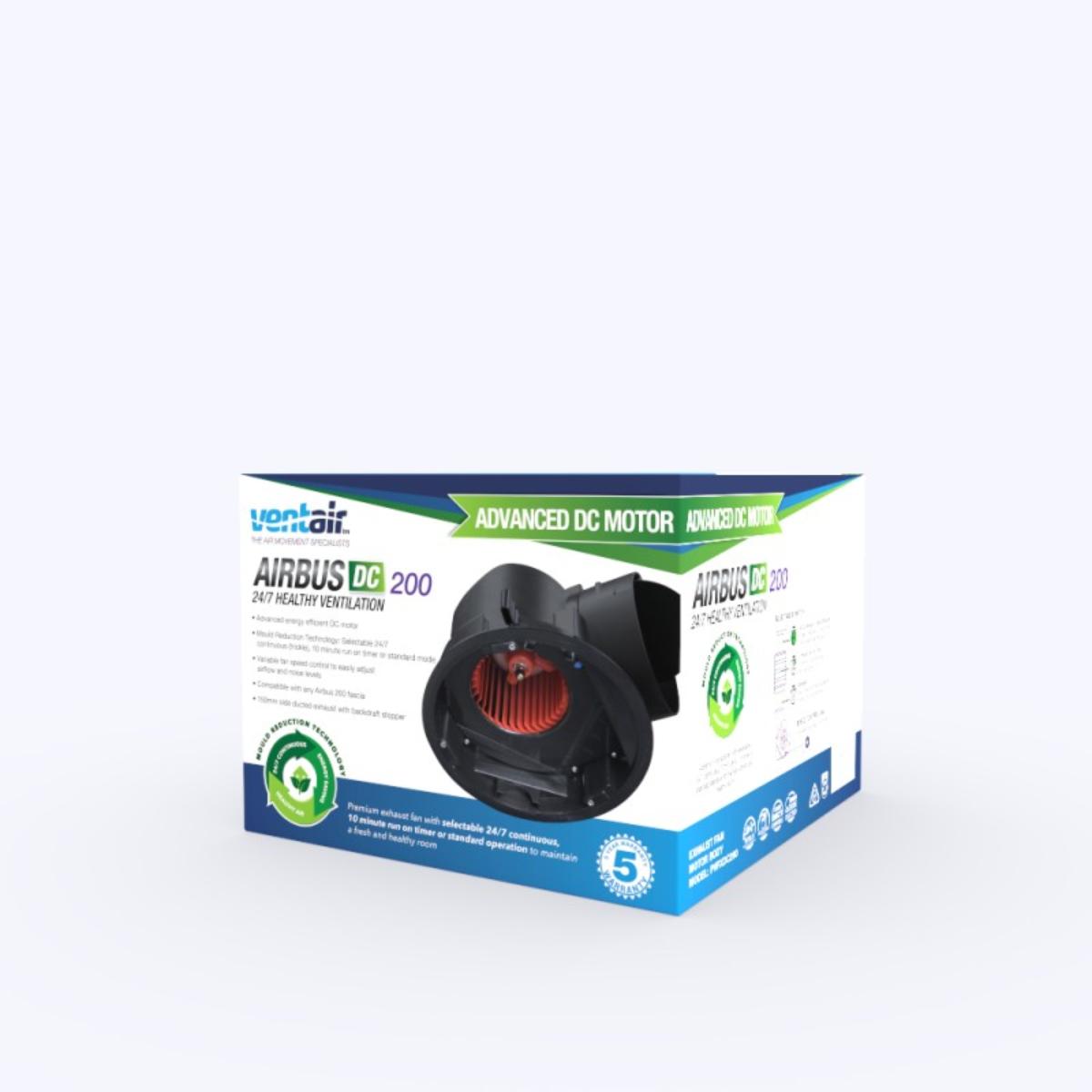 AIRBUS DC 200 RND EXHAUST FAN + LED LGT
