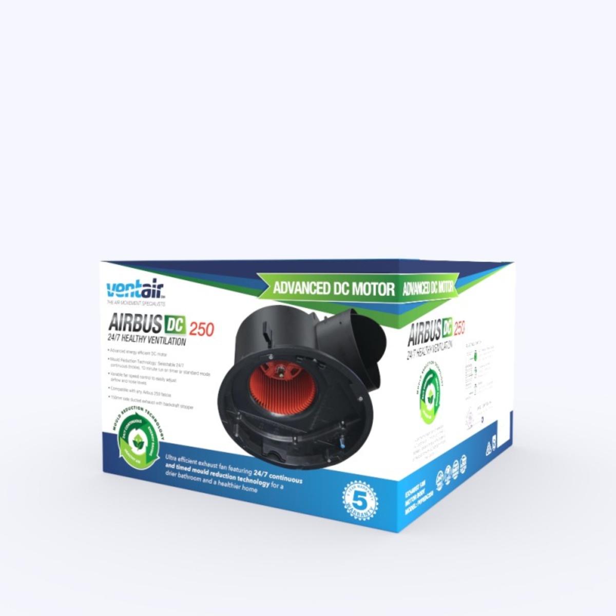 AIRBUS DC 250 RND EXHAUST FAN + LED LGT