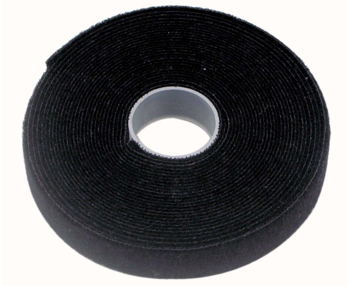 HOOK & LOOP CABLE TIE 25MMX25M RL BLK