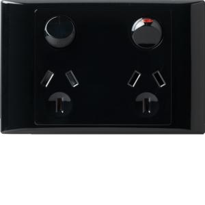 PREMIERE DBL GPO 10A HORIZ BLACK PREMIERE DBL GPO 10A HORIZ BLACK